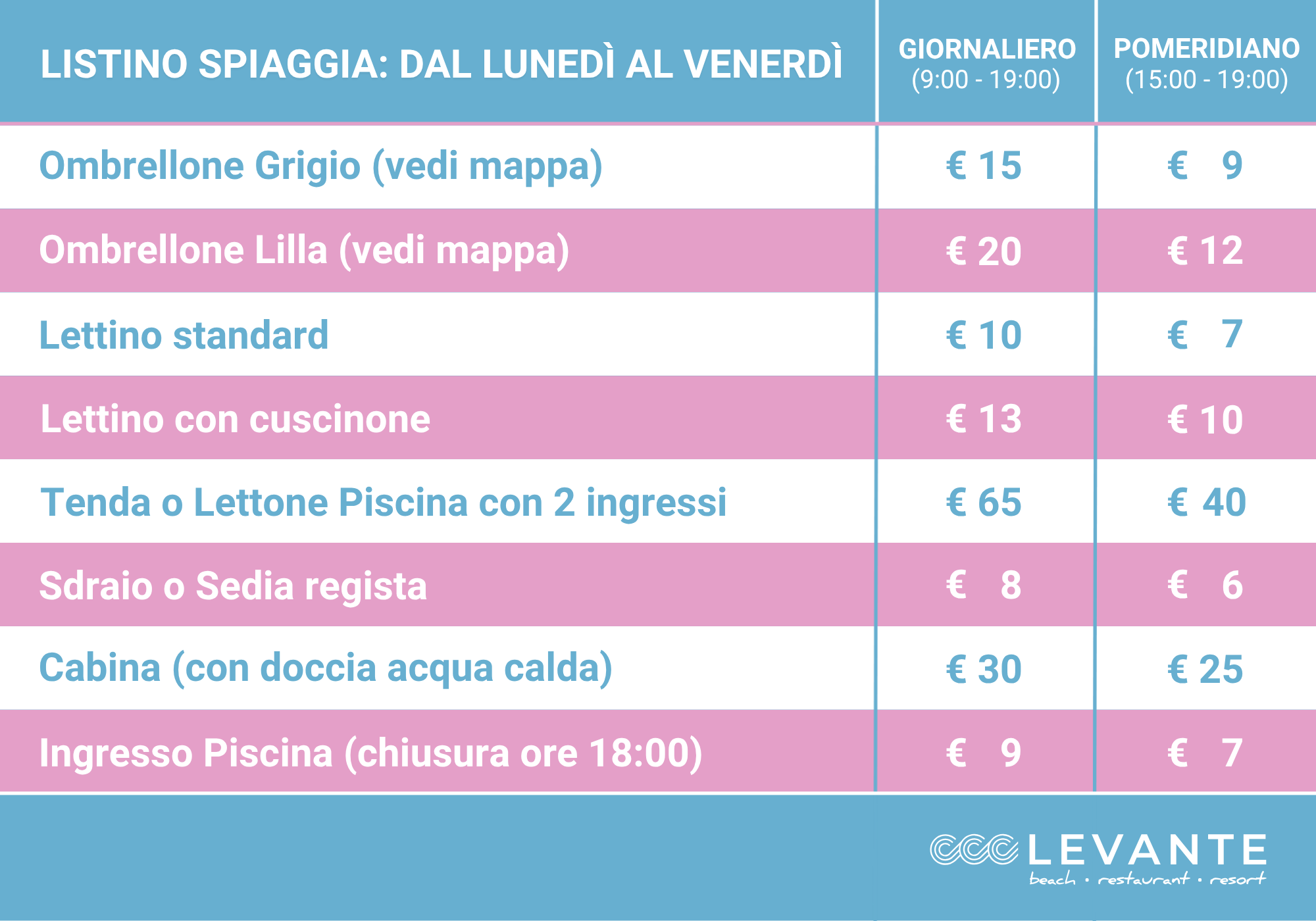 Listino Lun Ven